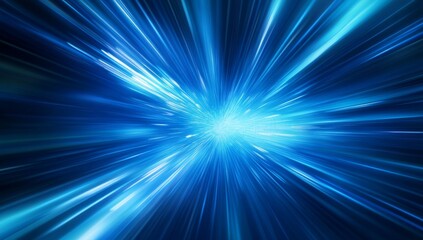 Abstract blue light speed burst background.