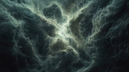 Obraz premium Abstract depiction of turbulent clouds with a luminous center, evoking mystery and depth.