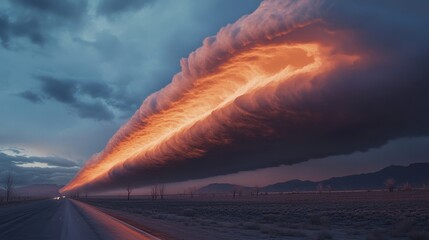 Unique Roll Cloud Stretching Across the Horizon
