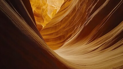 Obraz premium A stunning view of a narrow sandstone canyon with warm, flowing colors and textures.