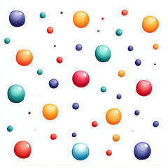 Colorful circles of varying sizes on a white isolated background.