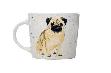 Charming pug design on a ceramic mug brings warmth to morning coffee rituals