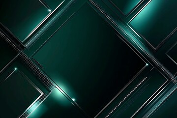 Obraz premium Close-up of a futuristic circuit board design illuminated by green neon lights, showcasing intricate technology and innovation. 