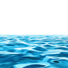 Fototapeta premium Tranquil blue ocean surface with gentle waves and a clear white background.