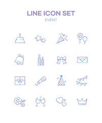 그라디언트 라인 아이콘 세트 04
