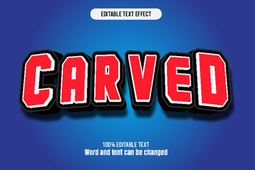 Fototapeta premium Carved editable text effect 3d emboss cartoon