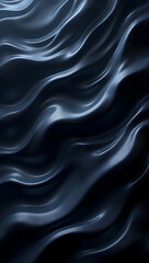 Fototapeta premium A dark wave pattern in deep black and charcoal, with subtle luminous highlights creating a flowing and modern abstract phone and mobile wallpaper design. 