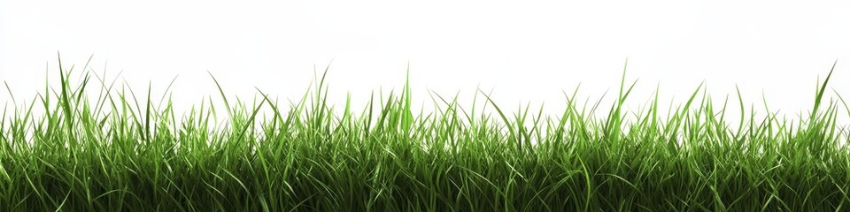 Fototapeta premium Lush green grass isolated on white background. (2)