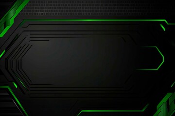 Close-up of a futuristic circuit board design illuminated by green neon lights, showcasing intricate technology and innovation.
