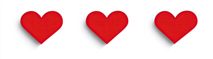 Red heart icons set vector