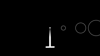 Digital Radio wave circle background. Radio station signal tower icon background 4k illustration.	
