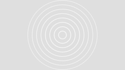 Abstract white circle background. Radio frequency signal background 4k illustration.