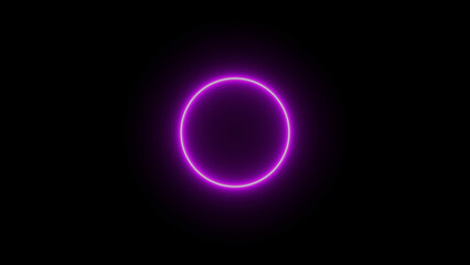 Abstract purple neon line circle icon illustration background 4k.