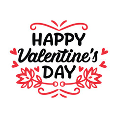Happy valentines day typography vector illustration.