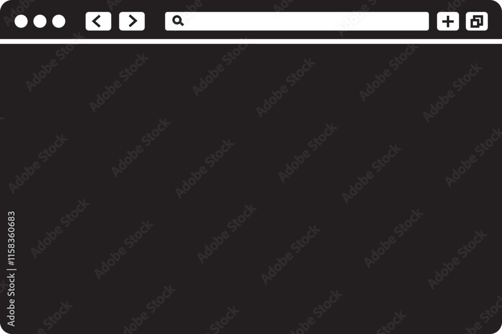 Poster browser window icon in flat style. design template with browser window for website and mobile app de