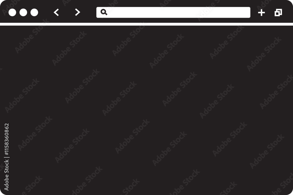 Poster browser window icon in flat style. design template with browser window for website and mobile app de