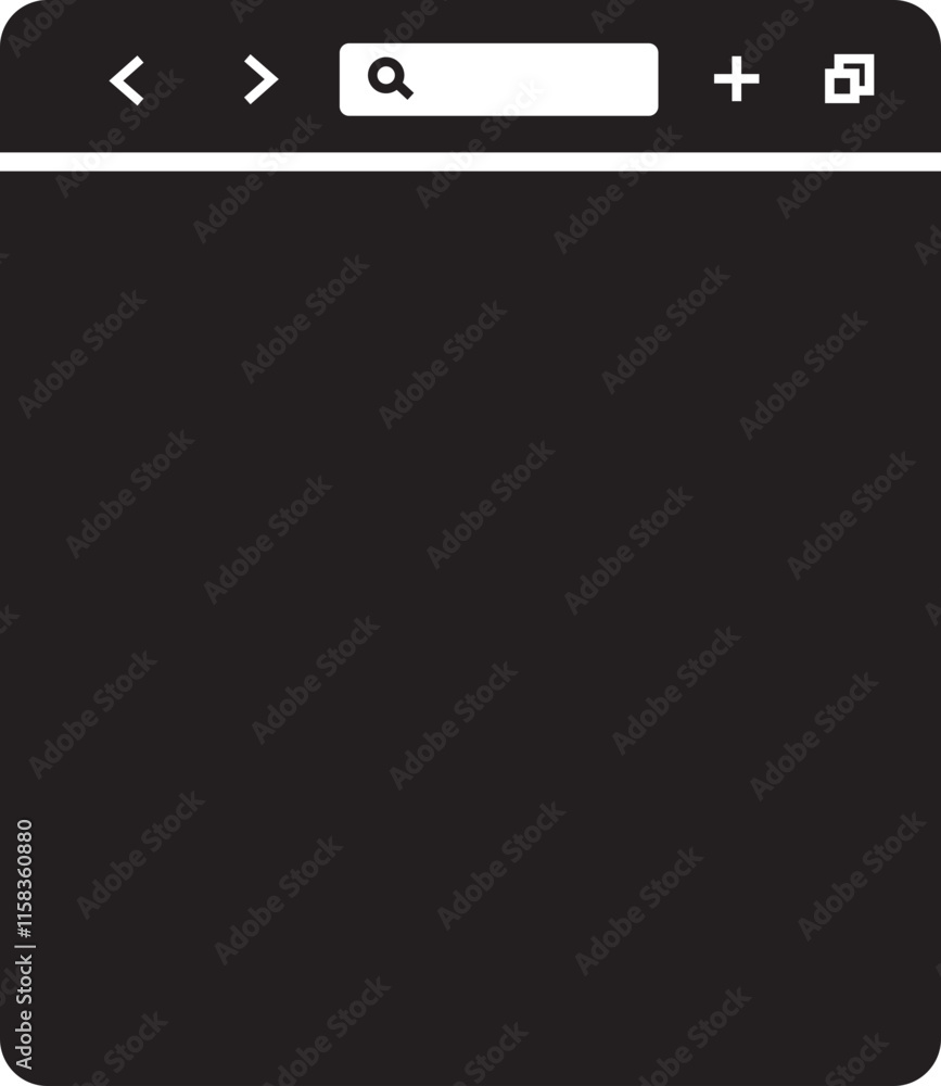 Poster browser window icon in flat style. design template with browser window for website and mobile app de