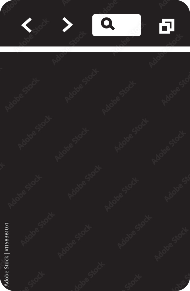 Poster browser window icon in flat style. design template with browser window for website and mobile app de