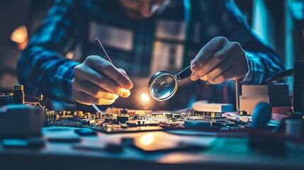 Technician diligently troubleshooting and resolving system issues, ensuring seamless operation and optimal performance in a professional environment.