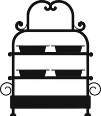 Bakers rack silhouette vector illustration