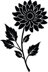 black and white flower vector
