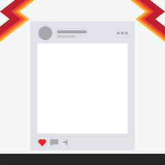 Naklejka premium Twibbon Template With Stylish Placeholder Frame and Icons