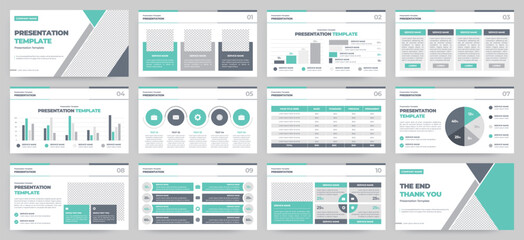 Modern presentation slide templates. Infographic elements template set for web, print, annual report brochure, business flyer leaflet marketing and advertising template. Vector Illustration.
