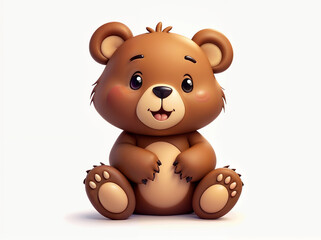 Obraz premium Beautiful cartoon bear isolated on white background