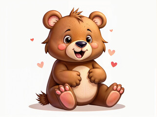 Fototapeta premium Beautiful cartoon bear isolated on white background