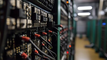 Rows of servers in a clean and organized server room environment