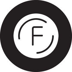 F Inside A Circle glyph icon