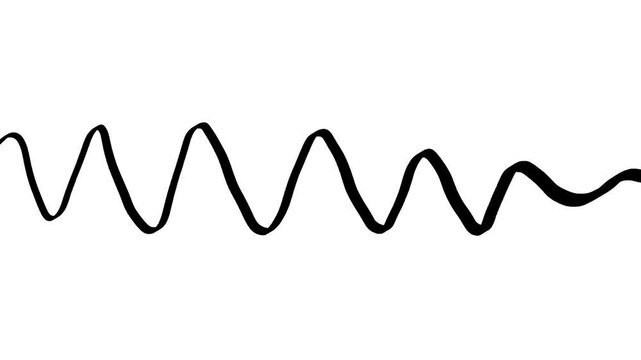 black Wave Line on white background video