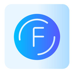 F Inside A Circle gradient icon