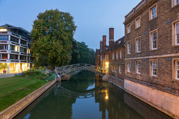 Newton's Mathematical bridge in Cambridge. England. UK