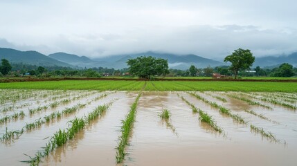 Submerging Farmland After Extreme Weather Conditions
