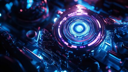 Stylish Blue Technology Lights Background in 16K Resolution