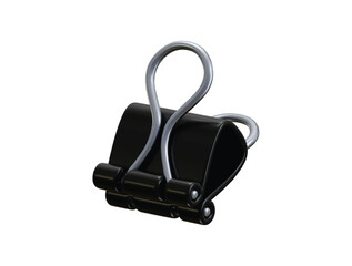 Binder clip icon 3d render concept of paperclip, office work tool icon vector illustration