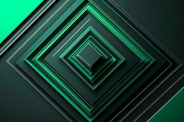 Obraz premium This vector illustration features a gradient green-black circuit board background, highlighted by an abstract technology pattern resembling interconnected circuitry