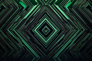 This vector illustration features a gradient green-black circuit board background, highlighted by an abstract technology pattern resembling interconnected circuitry