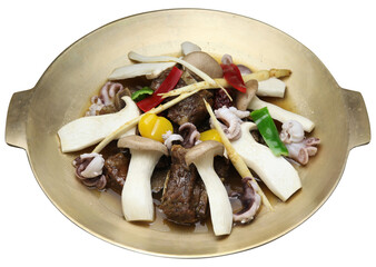 Korean Galbijjim Hot Pot with Ginseng and Mushrooms