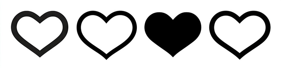 Heart vector icons. Set of love symbols isolated