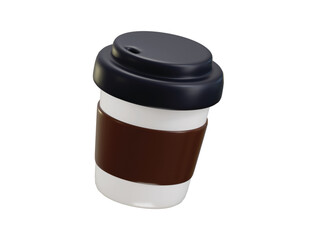 Paper coffee Cup icon 3d rendering vector illustration
