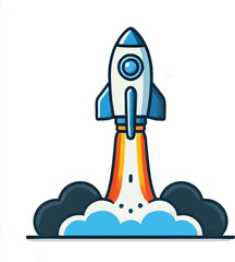 Fototapeta premium rocket in space vector illustration