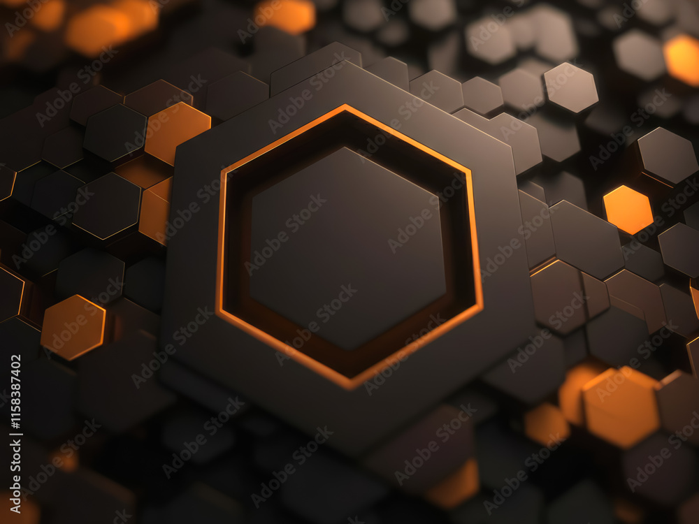 Poster abstract hexagons background pattern