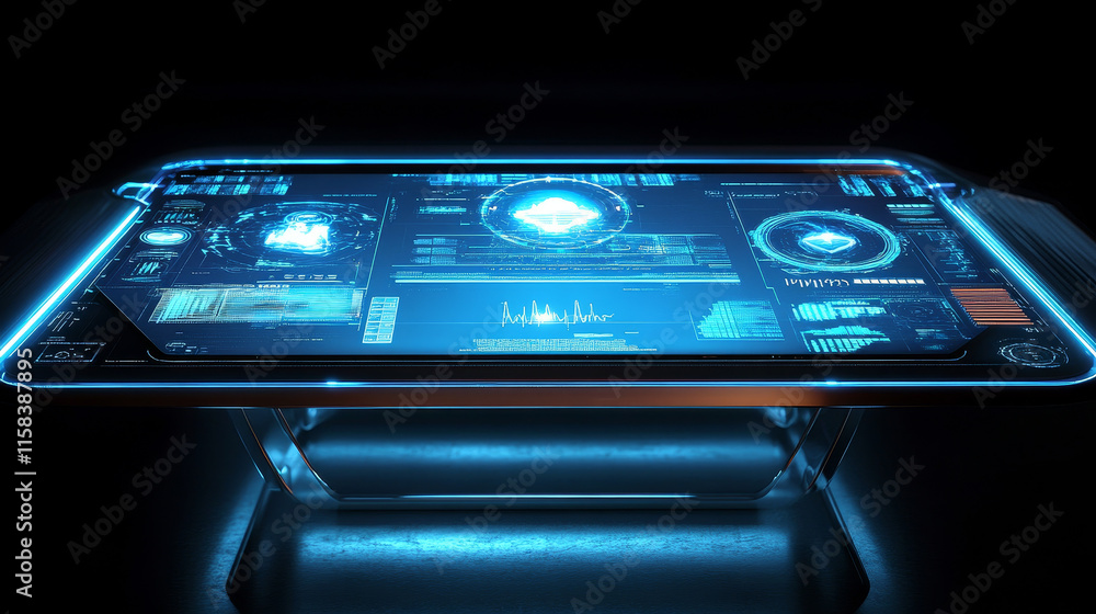 Poster abstract technology ui futuristic concept hud interface hologram elements of digital data chart, com