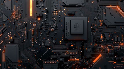 Fototapeta premium Vector Motherboard or Circuit Board on a White Background