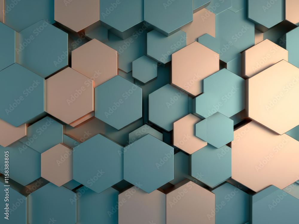 Poster abstract hexagons background pattern