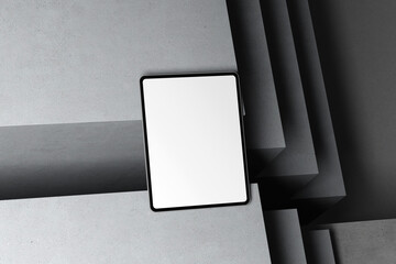 Tablet Mockup with Minimalist Architectural Composition