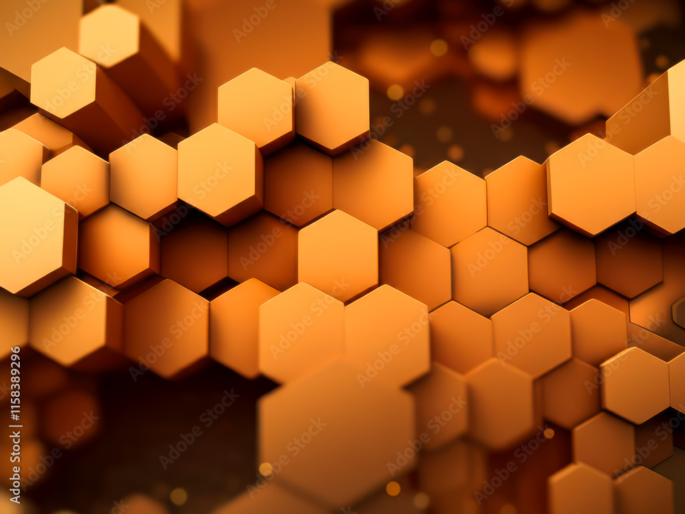 Poster abstract hexagons background pattern