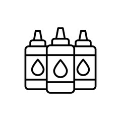 Ink bottle outline icons, minimalist vector illustration ,simple transparent graphic element .Isolated on white background